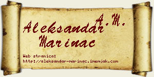 Aleksandar Marinac vizit kartica